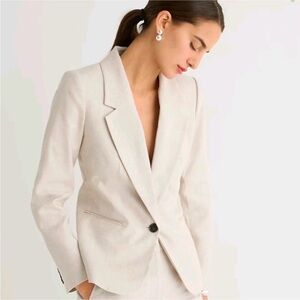 J.Crew Linen Heathered Grey and Tan Parke Blazer.